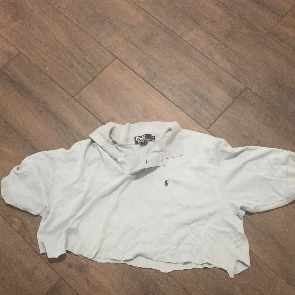 cropped ralph lauren collered shirt